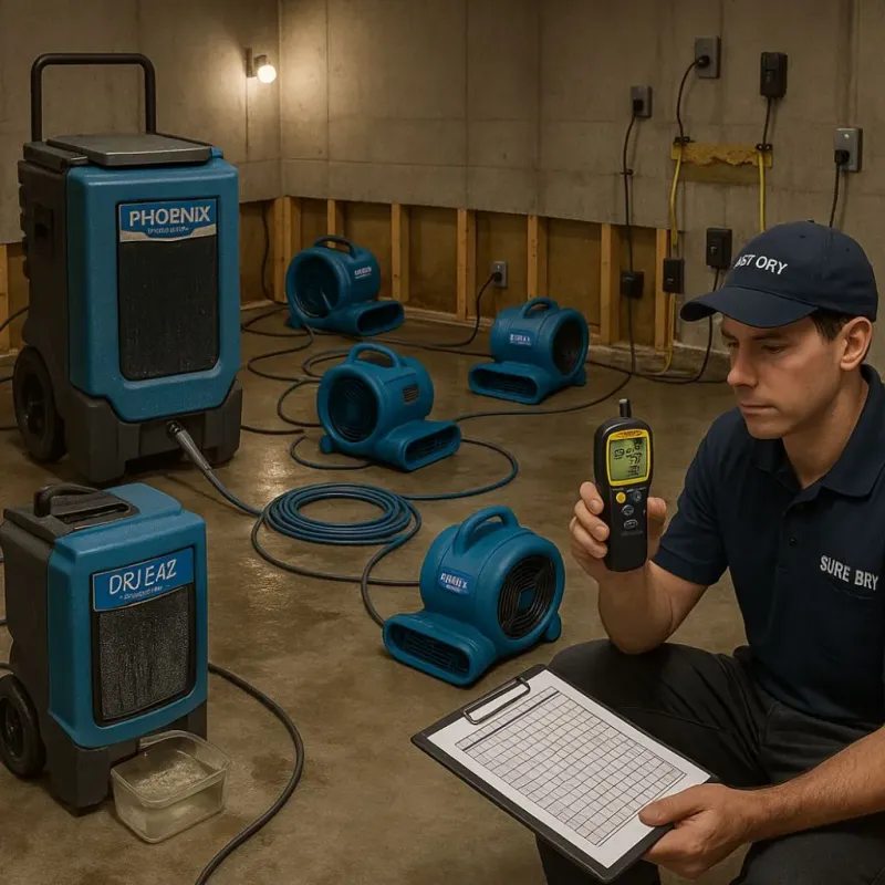 Structural Drying and Dehumidification process in Union City, GA